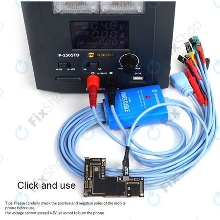 SunShine SS-905A Stromversorgungskabel-Set (iPhone 5S - 12 Pro Max, Samsung)