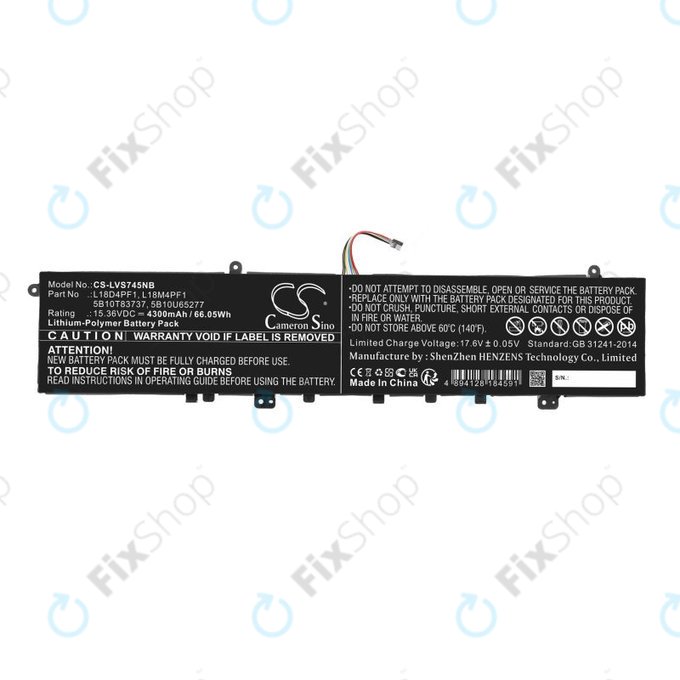Akku batterie für Lenovo Yoga, 4300mAh, Li-Pol, 15.36V, L18D4PF1, HQ