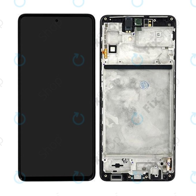 Samsung Galaxy M53 5G M536B - LCD Display + Touch Screen + Frame (Black) - GH82-28812A, GH82-28895A Genuine Service Pack