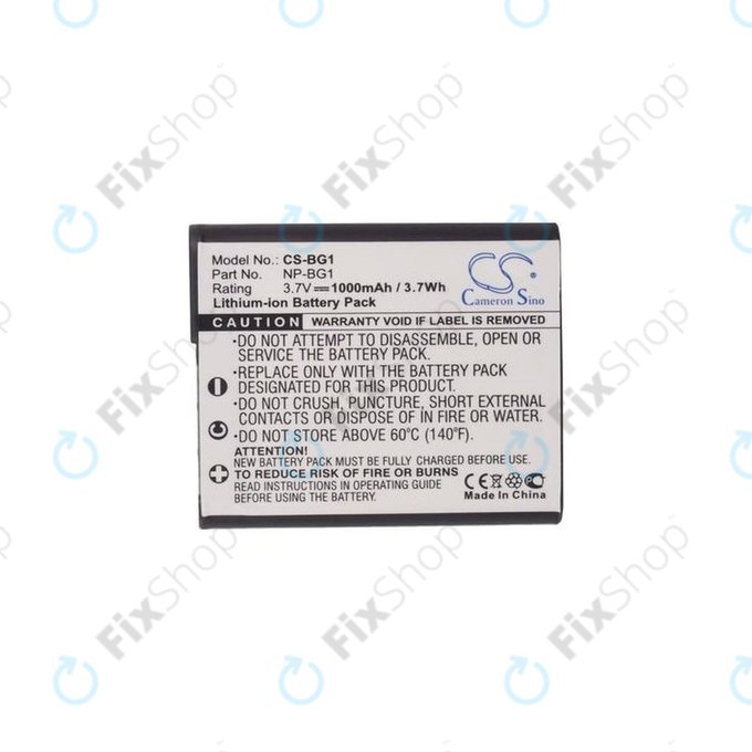 Sony Cyber-shot DSC-N1, N2, WT300, WX1, WX10, H-series, HX-series, T-series, W-series - Akku Batterie NP-BG1 / NP-FG1 Li-Ion 1000mAh HQ