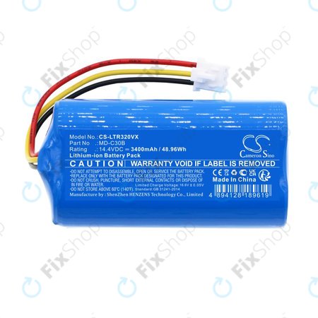 Akku batterie für Blaupunkt BlueBot XSMART, 3400mAh, Li-Ion, 14.4V, BPK-VCBB1XB, Xboost, D071-INR-CH-4S1P, HQ
