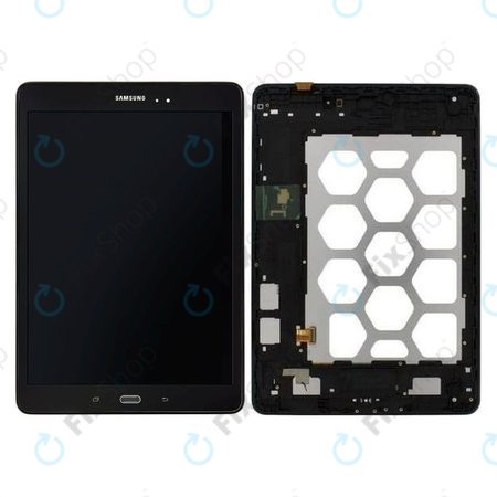 Samsung Galaxy Tab A 9.7 T550 - LCD Display + Touchscreen Front Glas + Rahmen (Black) - GH97-17400D Genuine Service Pack