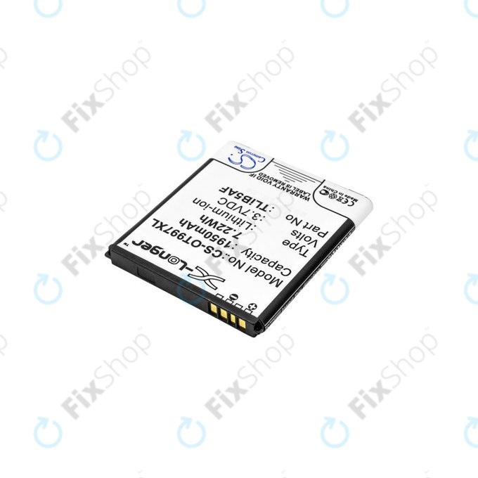 Batterie für Alcatel One Touch 997, X Pop, TCL S710, S800, 1950mAh, Li-Ion, 3.7V, TLiB5AF, HQ