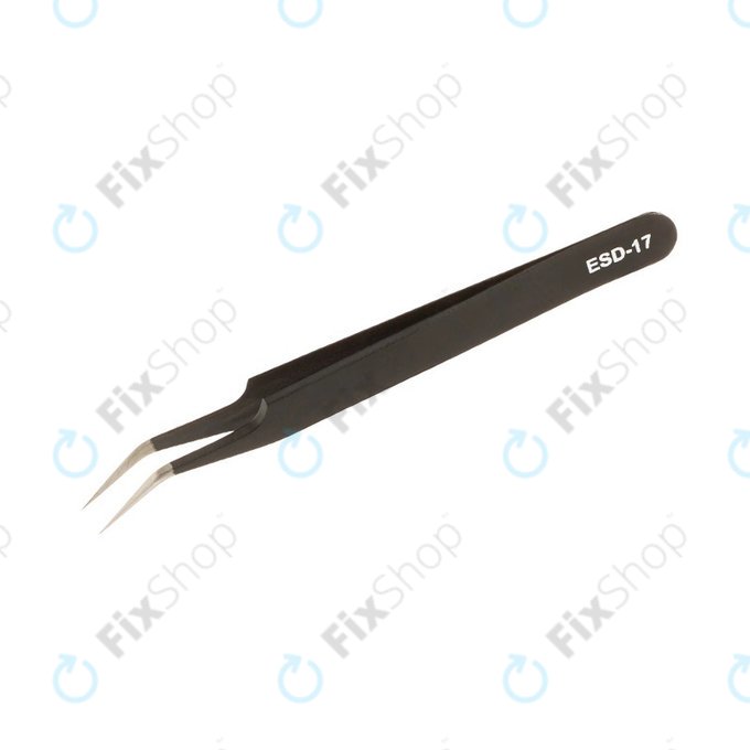 Vetus ESD-17 - Antistatische Metallpinzette mit Gebogener Spitze (115mm)