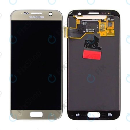 Samsung Galaxy S7 G930F - LCD Display + Touchscreen Front Glas (Gold) - GH97-18523C, GH97-18761C, GH97-18757C Genuine Service Pack