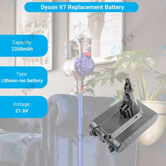 Dyson V7 - Akku Batterie 968670-02, 968670-03 Li-Ion 21.6V 2200mAh