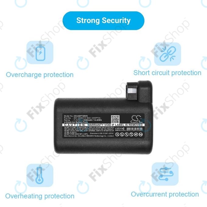 AEG RX-series, Electrolux E, P-series - Akku Batterie S91-0400410-SU2, OSBP72LI, OSBP72LI25 Li-Ion 2000mAh HQ