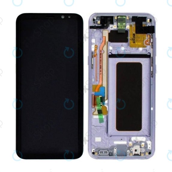 Samsung Galaxy S8 Plus G955F - LCD Display + Touchscreen Front Glas + Rahmen (Orchid Gray) - GH97-20470C, GH97-20564C, GH97-20565C Genuine Service Pack