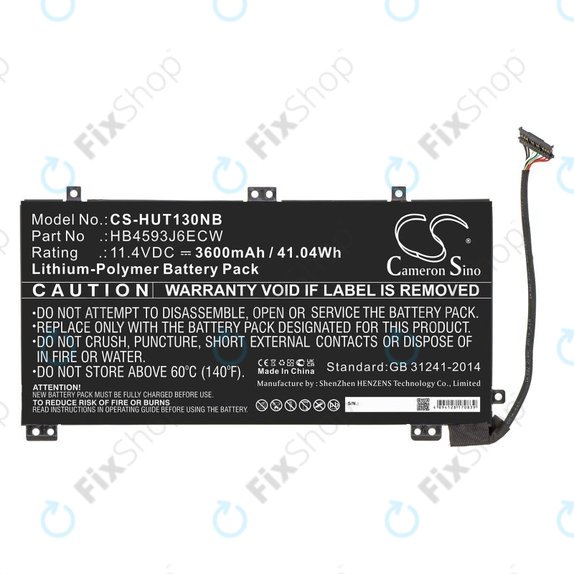 Akku batterie für Huawei MateBook 13, 13 i7, 3600mAh, Li-Pol, 11.4V, HB4593J6ECW, HQ