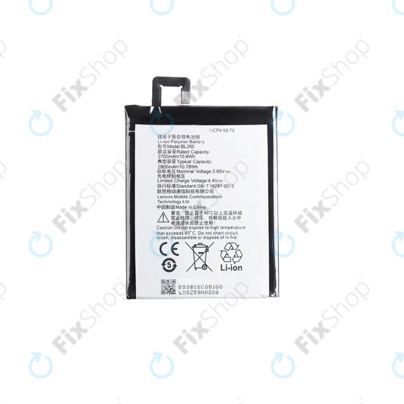 Lenovo VIBE S1 Lite - Akku Batterie BL260 2800mAh