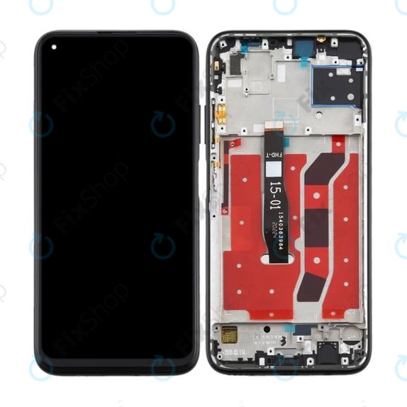 Huawei P40 Lite - LCD Display + Touchscreen Front Glas + Rahmen (Midnight Black) TFT