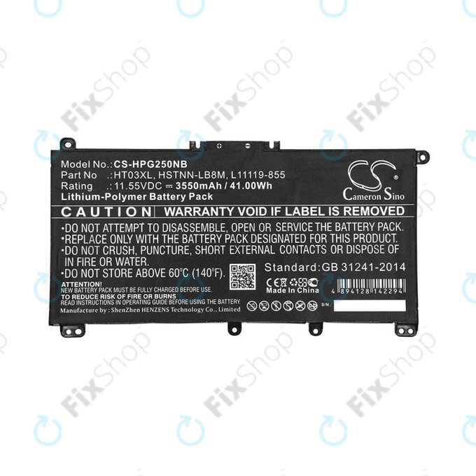 Akku batterie für HP Pavilion 14, 15, 17, 3550mAh, Li-Pol, 11.55V, HT03XL, HQ