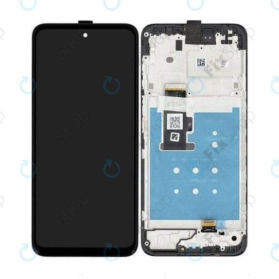 Motorola Moto G13 - LCD Display + Touchscreen Front Glas + Rahmen (Matte Charcoal) - 5D68C22318 Genuine Service Pack