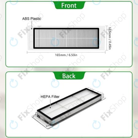 Xiaomi Roborock S5, S5 Max, S6, S6 MaxV, S6 Pure, E4, E5, Mijia 1S, Mi Robot Vacuum Mop 1S, Xiaowa E2, E3, Lite C10 - Staubfilter (2Stk.)