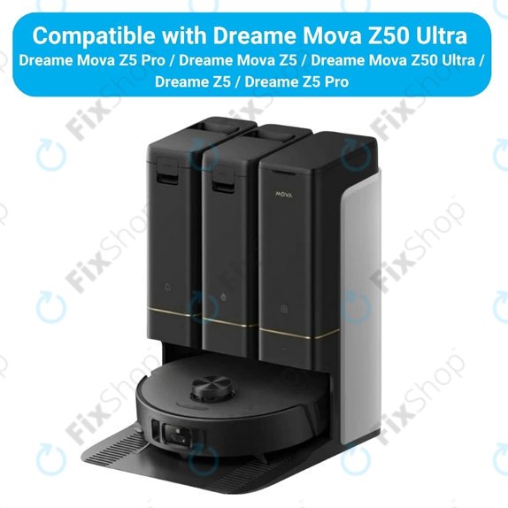 Ersatzteilset für Dreame Mova Z50 Ultra, Z5, Z5 Pro (1x Hauptbürste, 2x Filter, 2x Seitenbürste, 2x Wischtuch, 2x Seitliches Wischpad, 2x Staubbeutel)