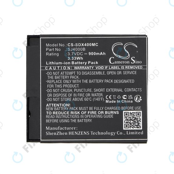 Akku batterie für SJCAM SJ4000, SJ5000, 900mAh, Li-Ion, 3.7V, SJ4000B, HQ