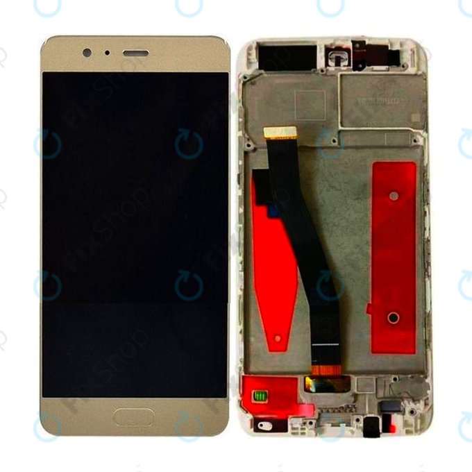 Huawei P10 - LCD Display + Touchscreen Front Glas + Rahmen (Gold) TFT