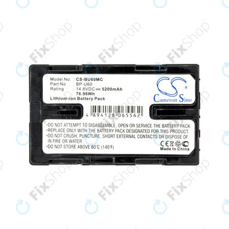 Batterie für Sony HD422, PMW-100, 200, PMV-Ex1, F3, 5200mAh, Li-Ion, 14.8V, BP-U60, HQ