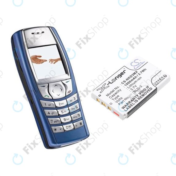Akku batterie für Nokia 7250i, 6610, 6585, 6560, 6200, 6220, 1000mAh, Li-Ion, 3.7V, BLD-3, HQ