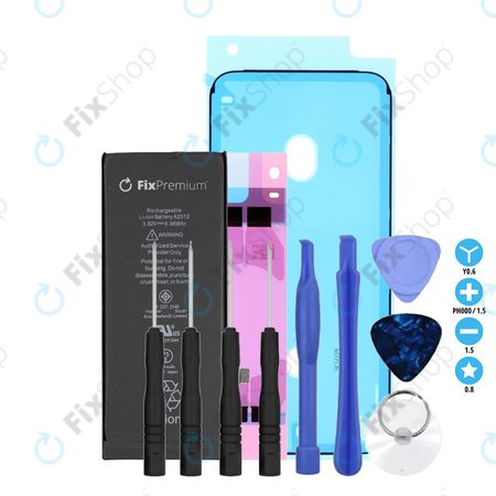 Apple iPhone SE (2nd Gen 2020) - Akku Batterie 1821mAh FixPremium + Akku Batterie Klebestreifen Sticker + LCD Klebestreifen Sticker + Werkzeugsatz - Multipack