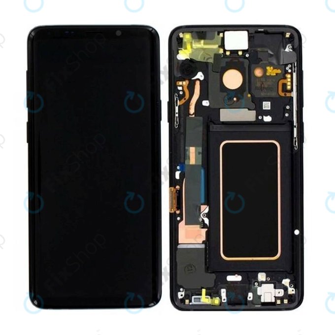 Samsung Galaxy S9 Plus G965F, G965FD - LCD Display + Touchscreen Front Glas + Rahmen (Midnight Black) - GH97-21691A, GH97-21722A, GH97-21692A Genuine Service Pack