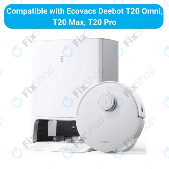 Ersatzteilset für Ecovacs T20, T20 Max, T20 Pro (2x Hauptbürste, 4x Filter, 4x Seitenbürste – weiß)