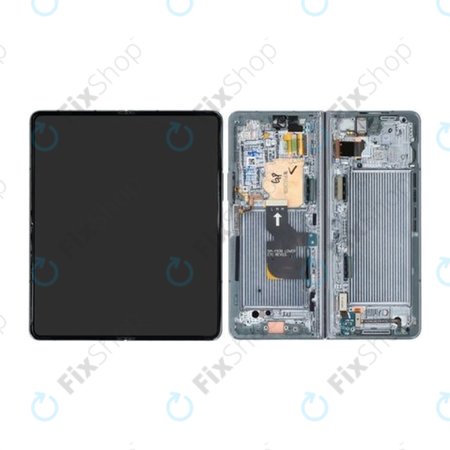 Samsung Galaxy Z Fold 4 F936B - LCD Display + Touchscreen Front Glas + Rahmen (Graygreen) - GH82-29461B, GH82-29462B Genuine Service Pack