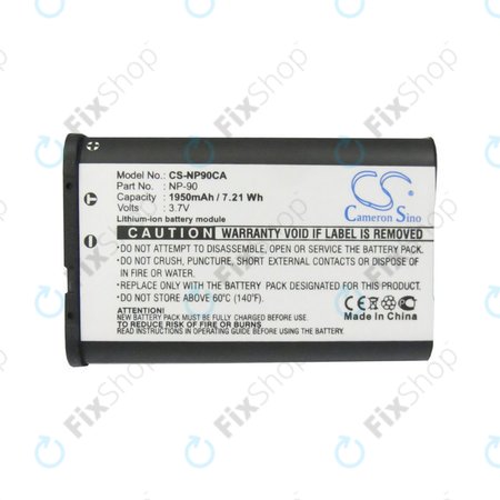 Batterie für Casio Exilim EX-H10, EX-FH100, EX-H15, EX-Z2000, EX-H20G, 1950mAh, Li-Ion, 3.7V, NP-90, HQ