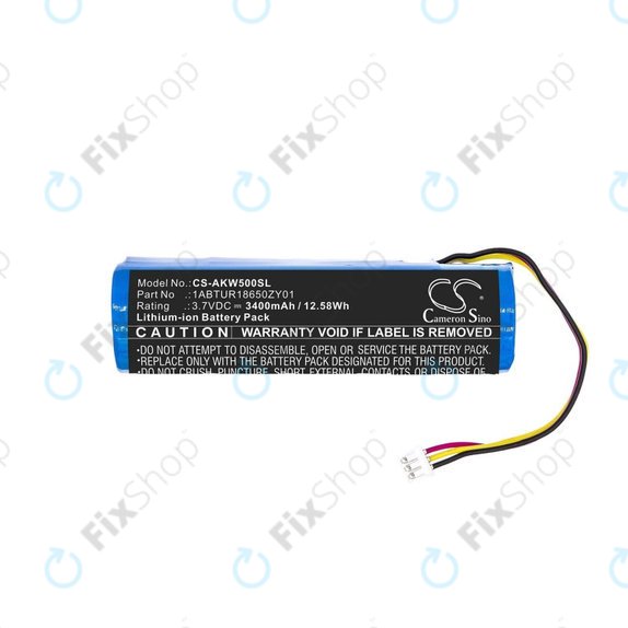 Batterie für Akai 5000 Solo, Ewi 5000, 3400mAh, Li-Ion, 3.7V, 1ABTUR18650ZY01, HQ