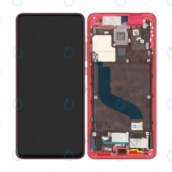 Xiaomi Mi 9T, Mi 9T Pro - LCD Display + Touchscreen Front Glas + Rahmen (Red Flame) - 560910014033, 560910013033 Genuine Service Pack
