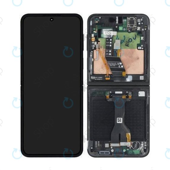 Samsung Galaxy Z Flip 7 FE F761B - LCD Display + Touchscreen Front Glas + Rahmen (Black) - GH82-37734A Genuine Service Pack