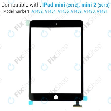 Apple iPad Mini, Mini 2 - Touchscreen Front Glas (Black)