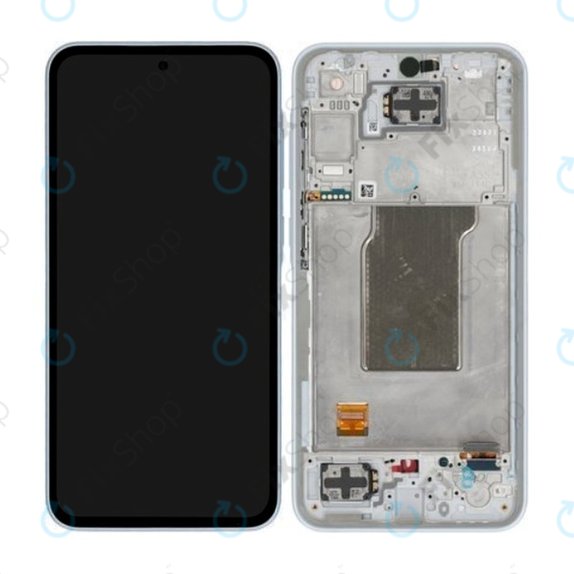 Samsung Galaxy A35 A356B - LCD Display + Touchscreen Front Glas + Rahmen (Awesome Iceblue) - GH82-34221B Genuine Service Pack