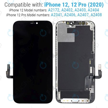 Apple iPhone 12, 12 Pro - LCD Display + Touchscreen Front Glas + Rahmen Hard OLED FixPremium