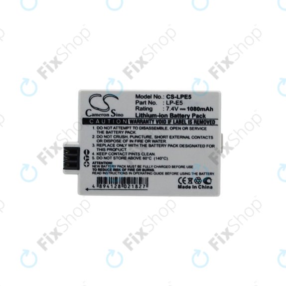 Canon EOS 450D, 500D, 1000D, Kiss F, Kiss X2, Kiss X3, Rebel T1i, XS, XSi - Akku Batterie LP-E5 Li-Ion 1080mAh HQ