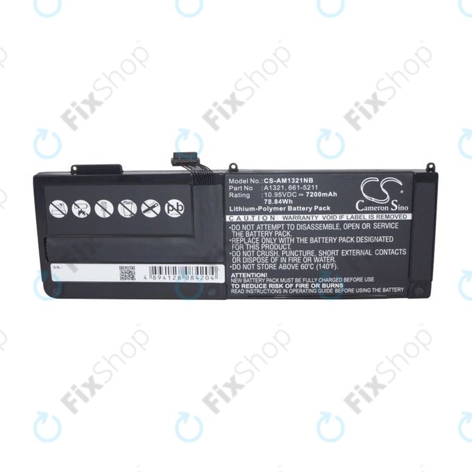 Apple MacBook Pro 15" A1286 (Mid 2009 - Mid 2010) - Akku Batterie A1321 7200mAh HQ