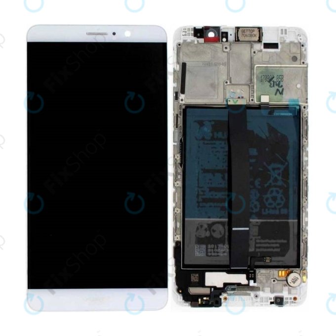 Huawei Mate 9 - LCD Display + Touchscreen Front Glas + Rahmen + Akku Batterie (Space Grey) - 02351BAS Genuine Service Pack