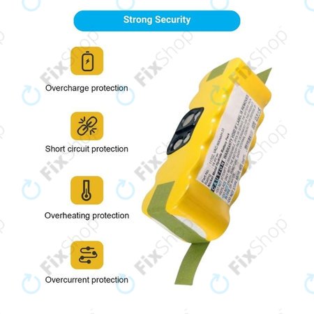 iRobot Roomba 500, 600, 700, 800, 900-series, R3, Scooba 450, Vileda 137173 - Akku Batterie 11702, GD-Roomba-500, VAC-500NMH-33 Ni-MH 14.4V 3500mAh