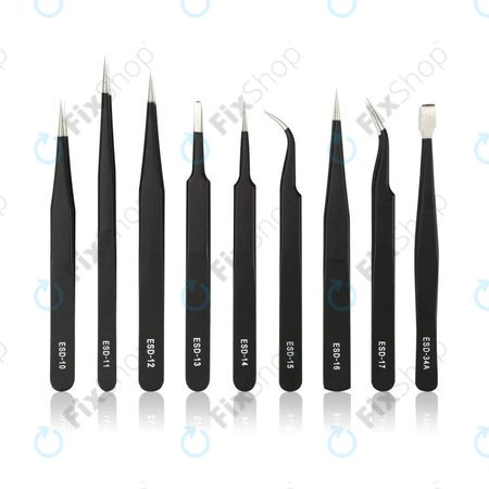 ESD Antistatik-Edelstahl-Pinzetten-Set 9in1