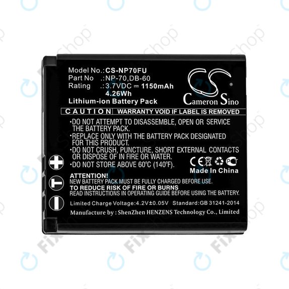 Akku batterie für Panasonic Lumix DMC-FX01, 1150mAh, Li-Ion, 3.7V, CGA-S005, HQ