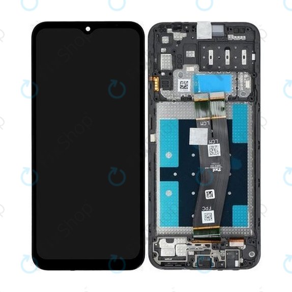 Samsung Galaxy A14 A145R - LCD Display + Touchscreen Front Glas + Rahmen (Black) - GH81-23541A, GH81-23540A Genuine Service Pack