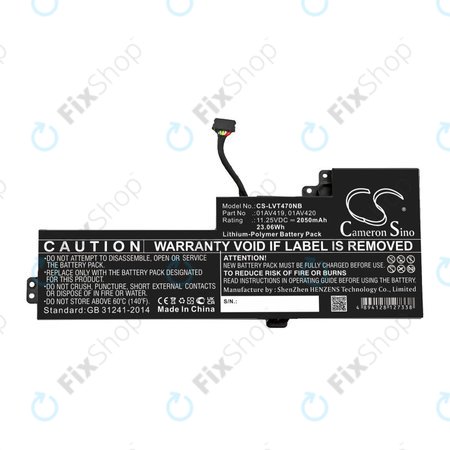 Akku batterie für Lenovo Thinkpad A285, T470, T480, 2050mAh, Li-Pol, 11.25V, 01AV419, HQ