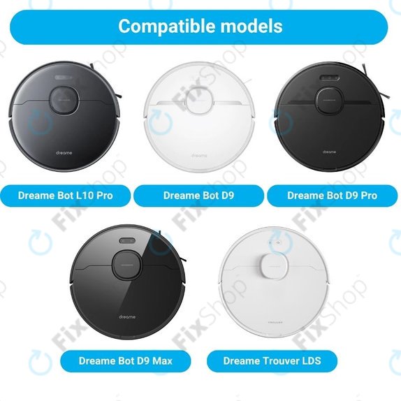Ersatzteilset für Xiaomi Dreame Bot L10 Pro, D9, D9 Pro, D9 Max, Trouver LDS (1x Hauptbürste, 2x Filter, 2x Seitenbürsten)
