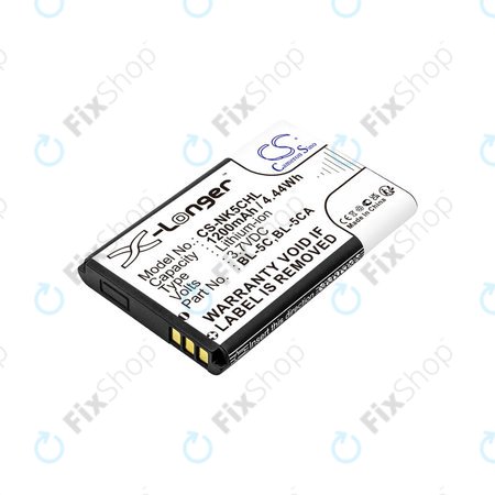 Batterie für Nokia 1208, 1110, 2310, 1200mAh, Li-ion, 3.7V, BL-5C, HQ