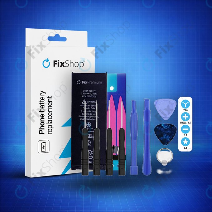 Apple iPhone SE - Akku Batterie 1624mAh FixPremium + Akku Batterie Klebestreifen Sticker + Werkzeugsatz - Multipack