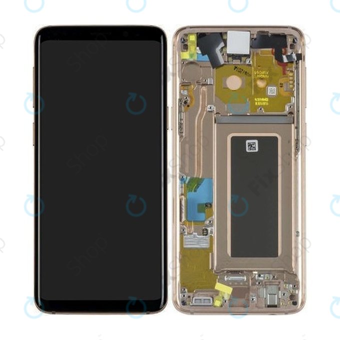 Samsung Galaxy S9 G960F - LCD Display + Touchscreen Front Glas + Rahmen (Sunrise Gold) - GH97-21696E, GH97-21697E Genuine Service Pack