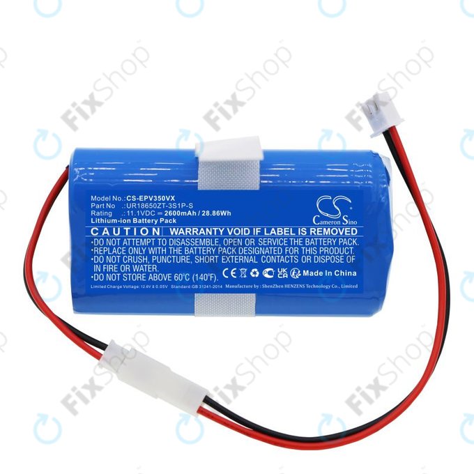 Akku batterie für Electropan Ilife V3S, 2600mAh, Li-Ion, 11.1V, UR18650ZT-3S1P-S, HQ