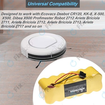 Ecovacs Deebot CR120, KK-8, X500 - Akku Batterie LP43SC2000P Ni-MH 14.4V 3000mAh