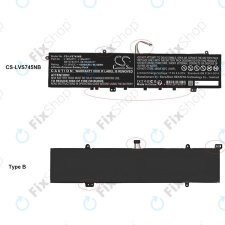 Akku batterie für Lenovo Yoga, 4300mAh, Li-Pol, 15.36V, L18D4PF1, HQ