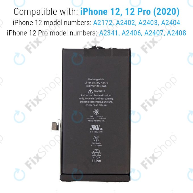 Apple iPhone 12, 12 Pro - Akku Batterie 2815mAh